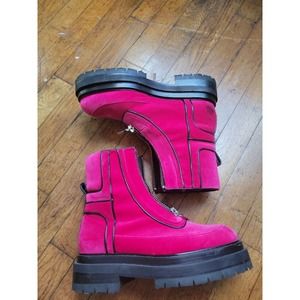 Pierre Hardy Pink Velvet Boots-38/8